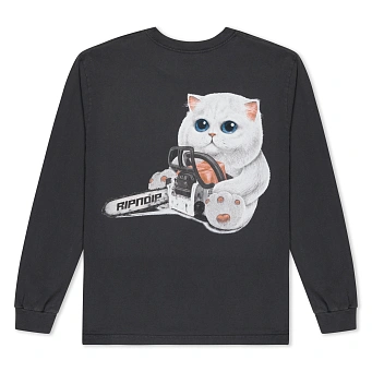 Лонгслив RIPNDIP Find Out Long Sleeve Charcoal Vintage Wash