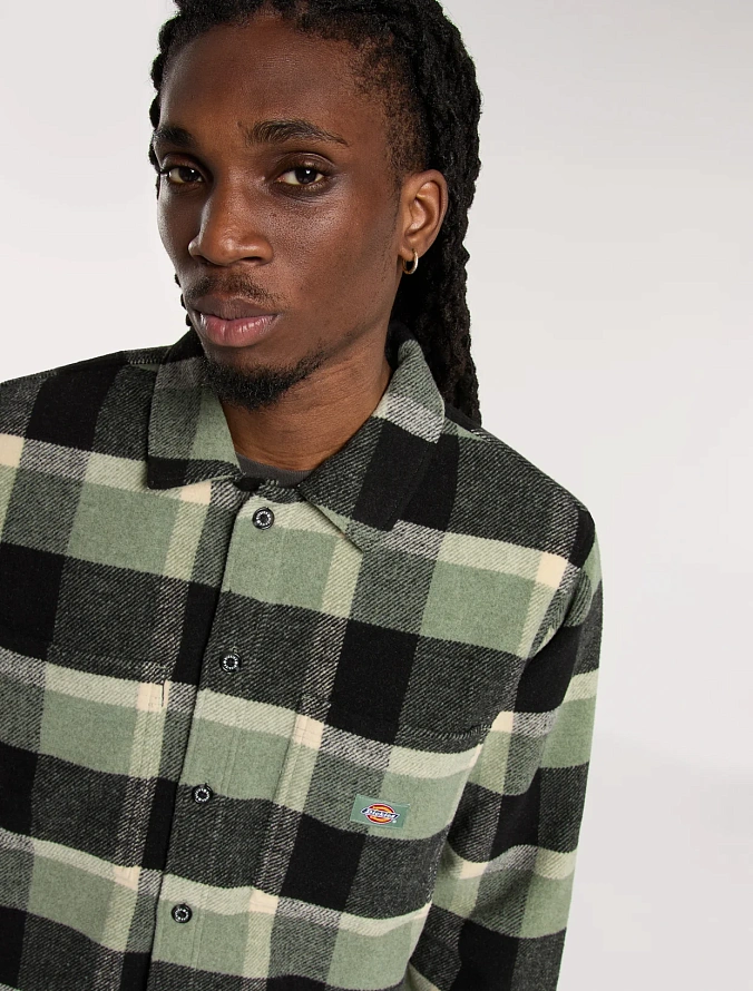 Рубашка Dickies Plaid Coaling Shirt Sea Spray